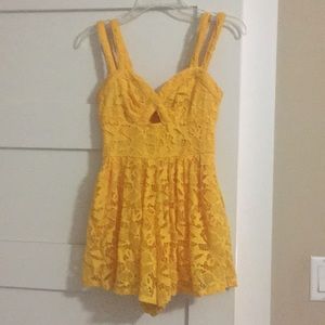 Yellow Lace Romper